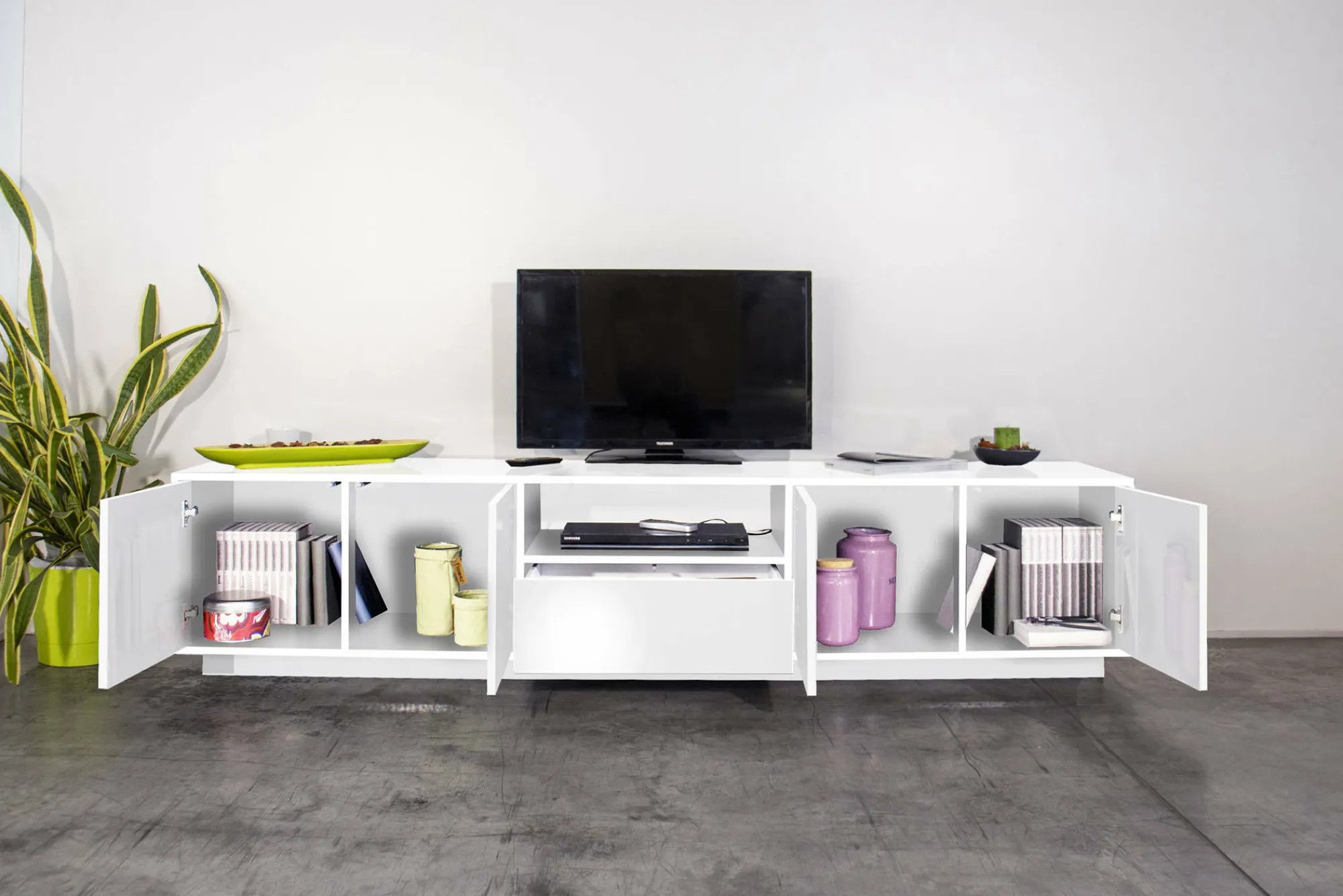 Mobile porta TV Ajuly, cm 220x41h46,<Dmora Best