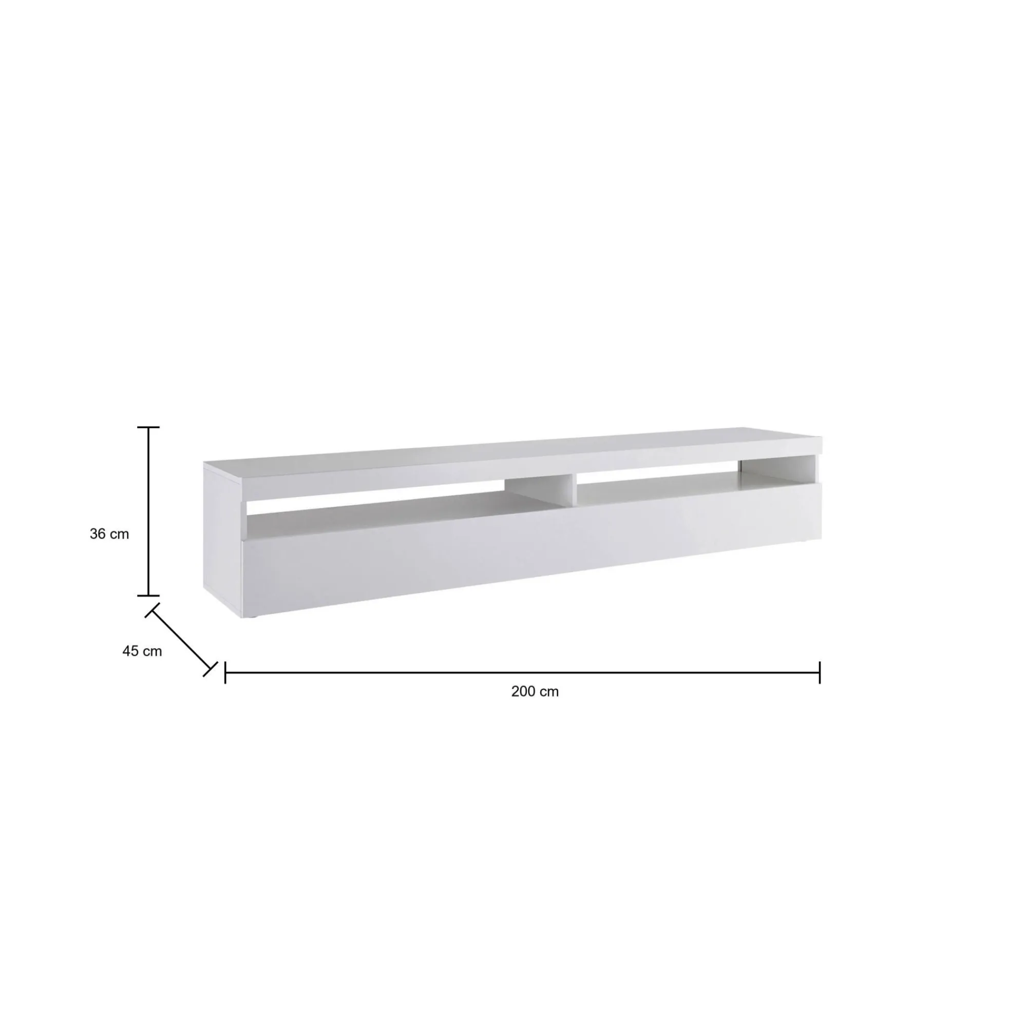 Mobile porta TV Akon, cm 200x45h36,<Dmora Hot