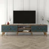 Mobile porta TV Albonese, 180x35 h44 cm, Noce e Blu<Dmora Best Sale