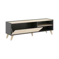 Mobile porta TV Allesia, 155x43h47 cm, Rovere e Antracite<Dmora Cheap