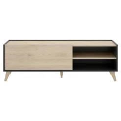 Mobile porta TV Allesia, 155x43h47 cm, Rovere e Antracite<Dmora Cheap