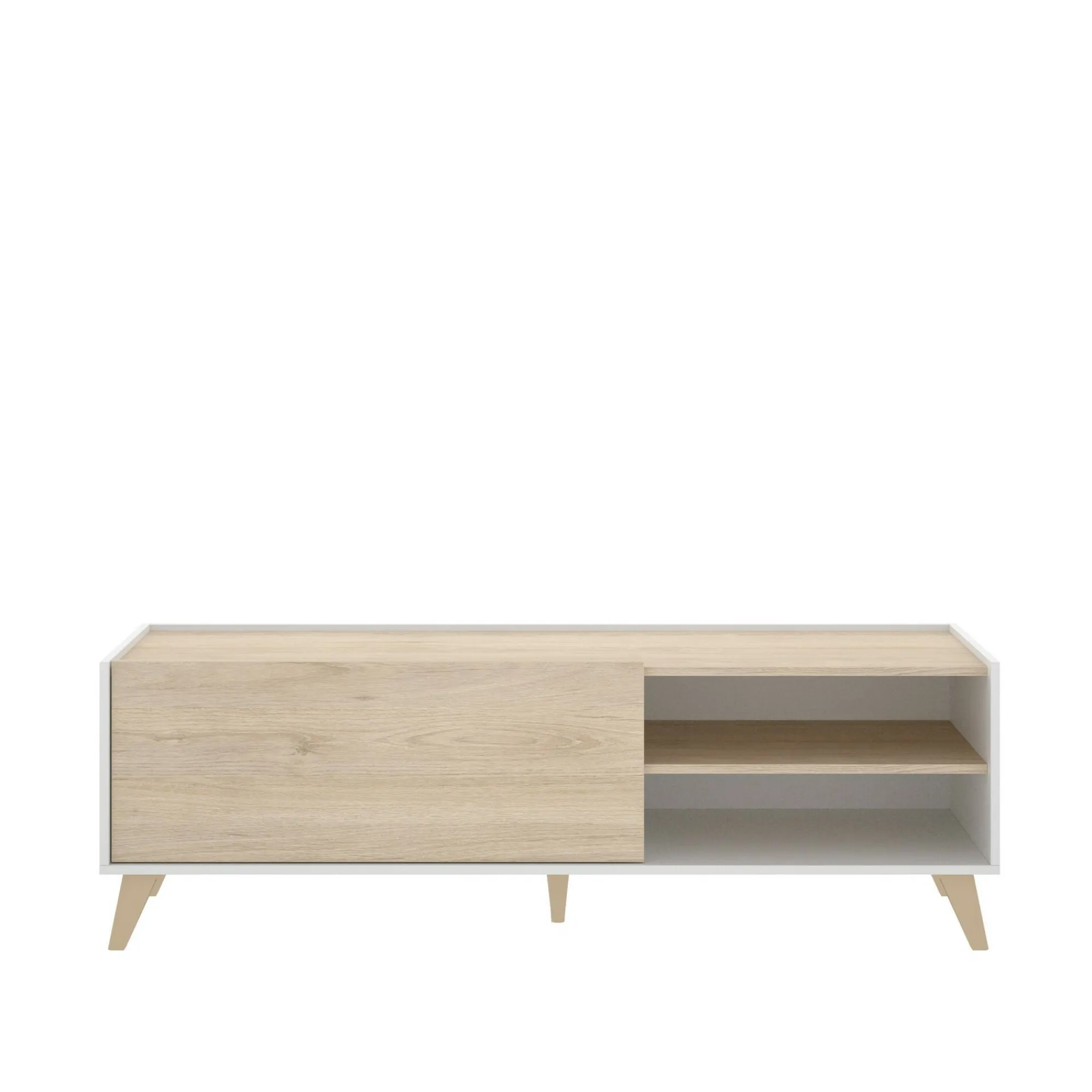 Mobile porta TV Allesia, 155x43h47 cm, Rovere e Bianco<Dmora Hot
