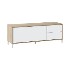 Mobile porta TV Alva, 130x41h47 cm, Rovere e Bianco<Dmora New