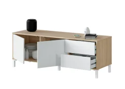 Mobile porta TV Alva, 130x41h47 cm, Rovere e Bianco<Dmora New