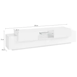 Mobile porta TV Amato, cm 220x40h51,<Dmora Online