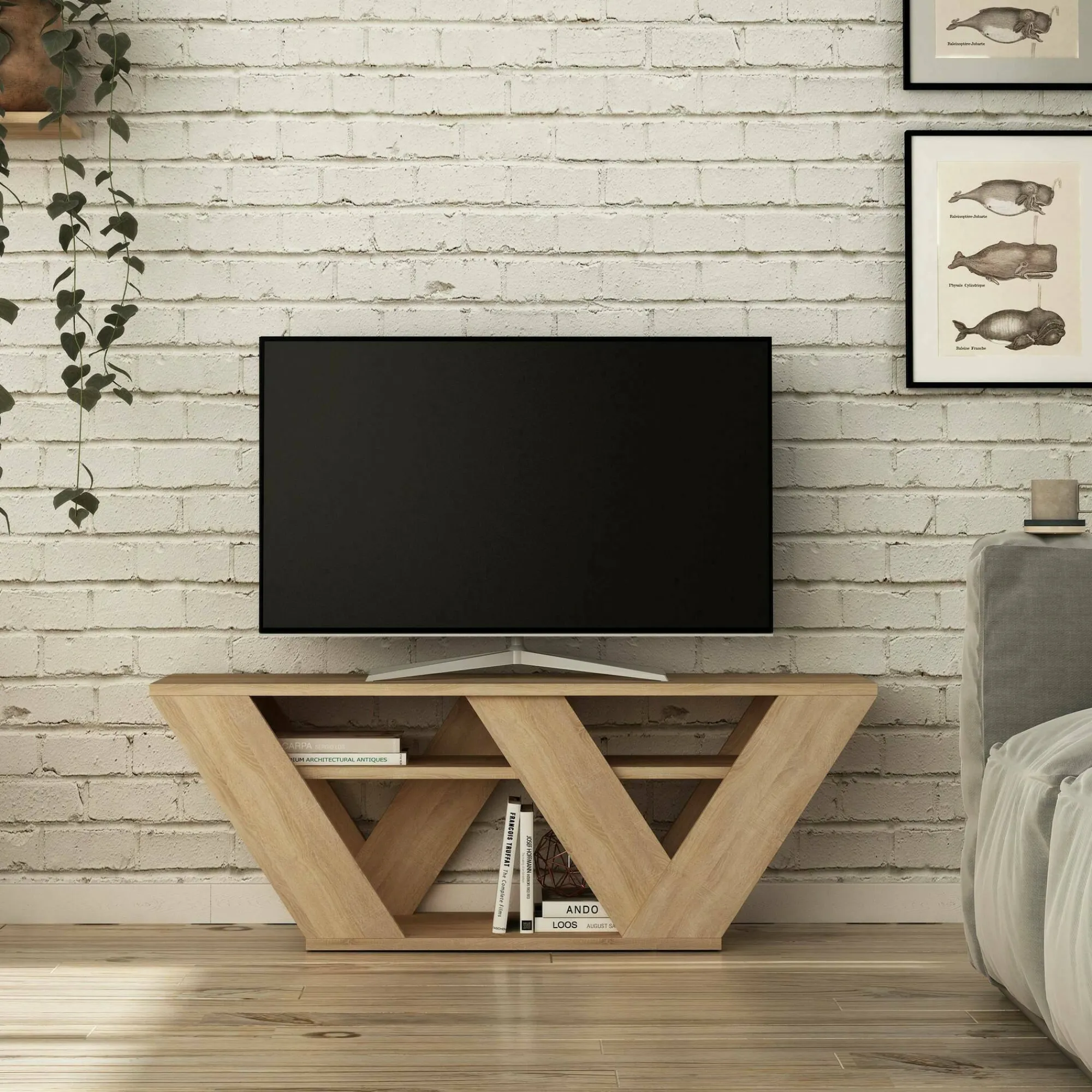 Mobile porta TV Amazzonite, 110x30h40 cm,<Dmora Best
