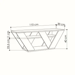 Mobile porta TV Amazzonite, 110x30h40 cm,<Dmora Cheap