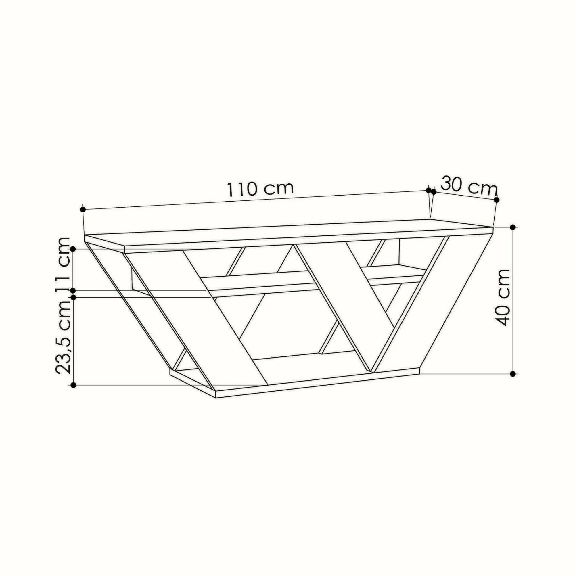 Mobile porta TV Amazzonite, 110x30h40 cm,<Dmora Best