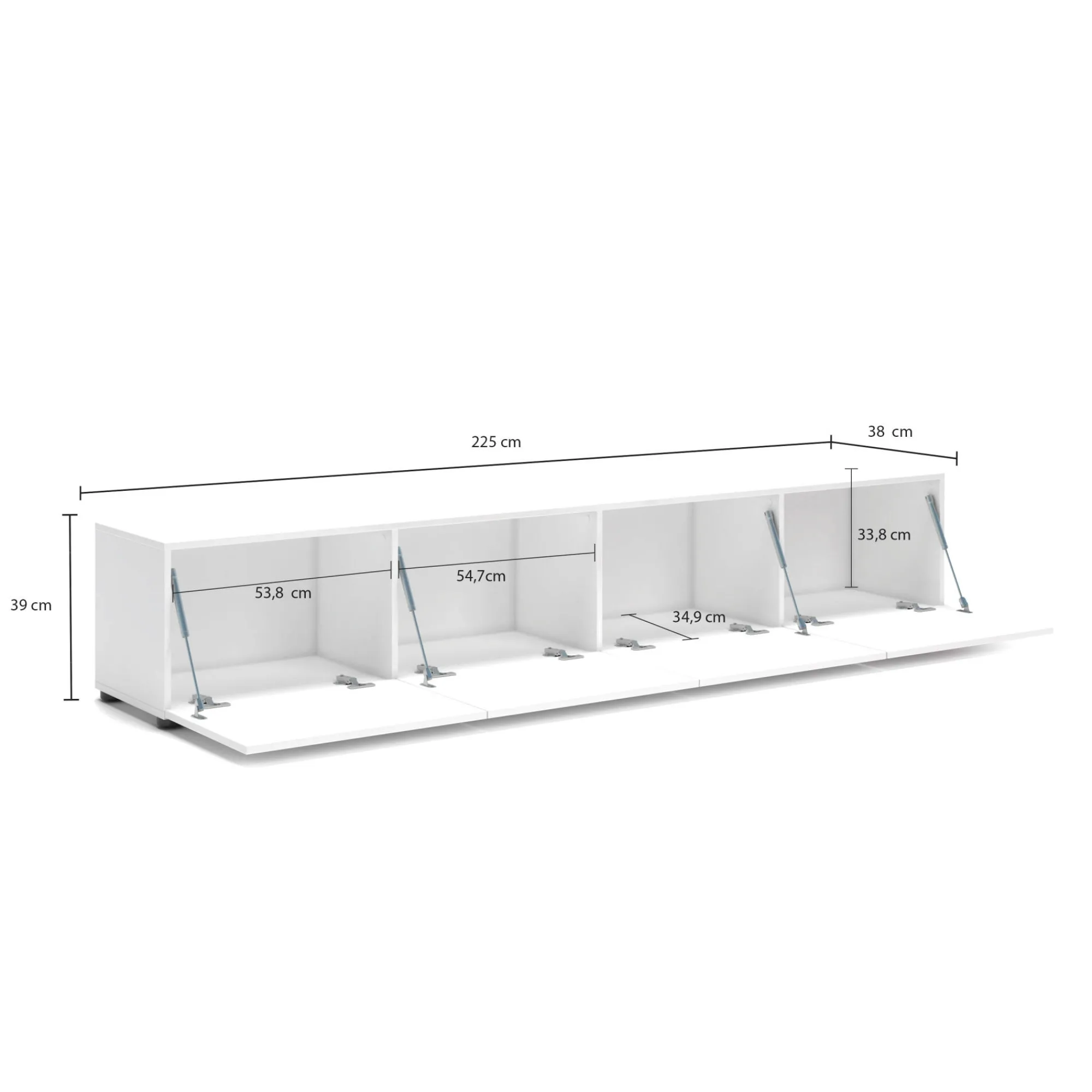 Mobile porta TV Ame, 225x38h39 cm,<Dmora Shop
