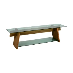 Mobile porta TV Amorosi, 158x40h45 cm, Noce e Verde<Dmora Hot