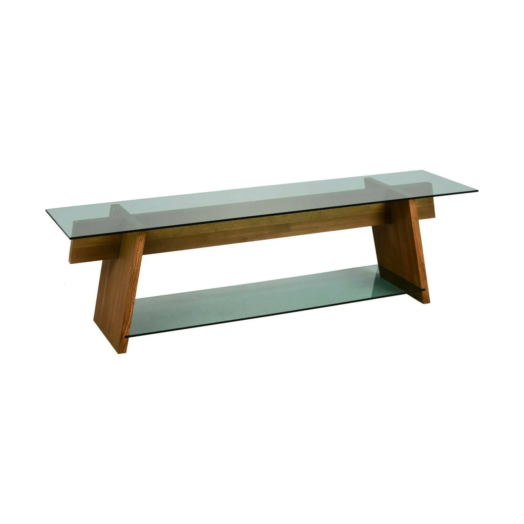Mobile porta TV Amorosi, 158x40h45 cm, Noce e Verde<Dmora Hot