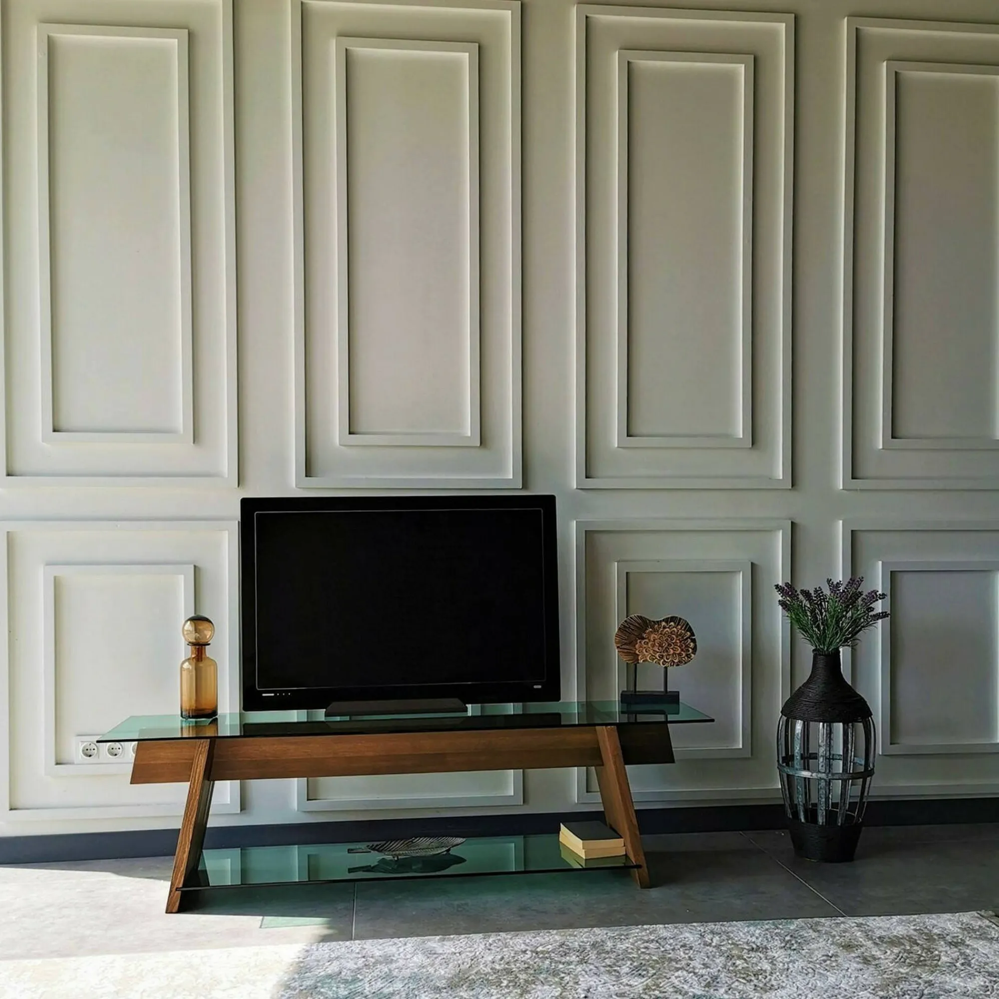 Mobile porta TV Amorosi, 158x40h45 cm, Noce e Verde<Dmora Hot
