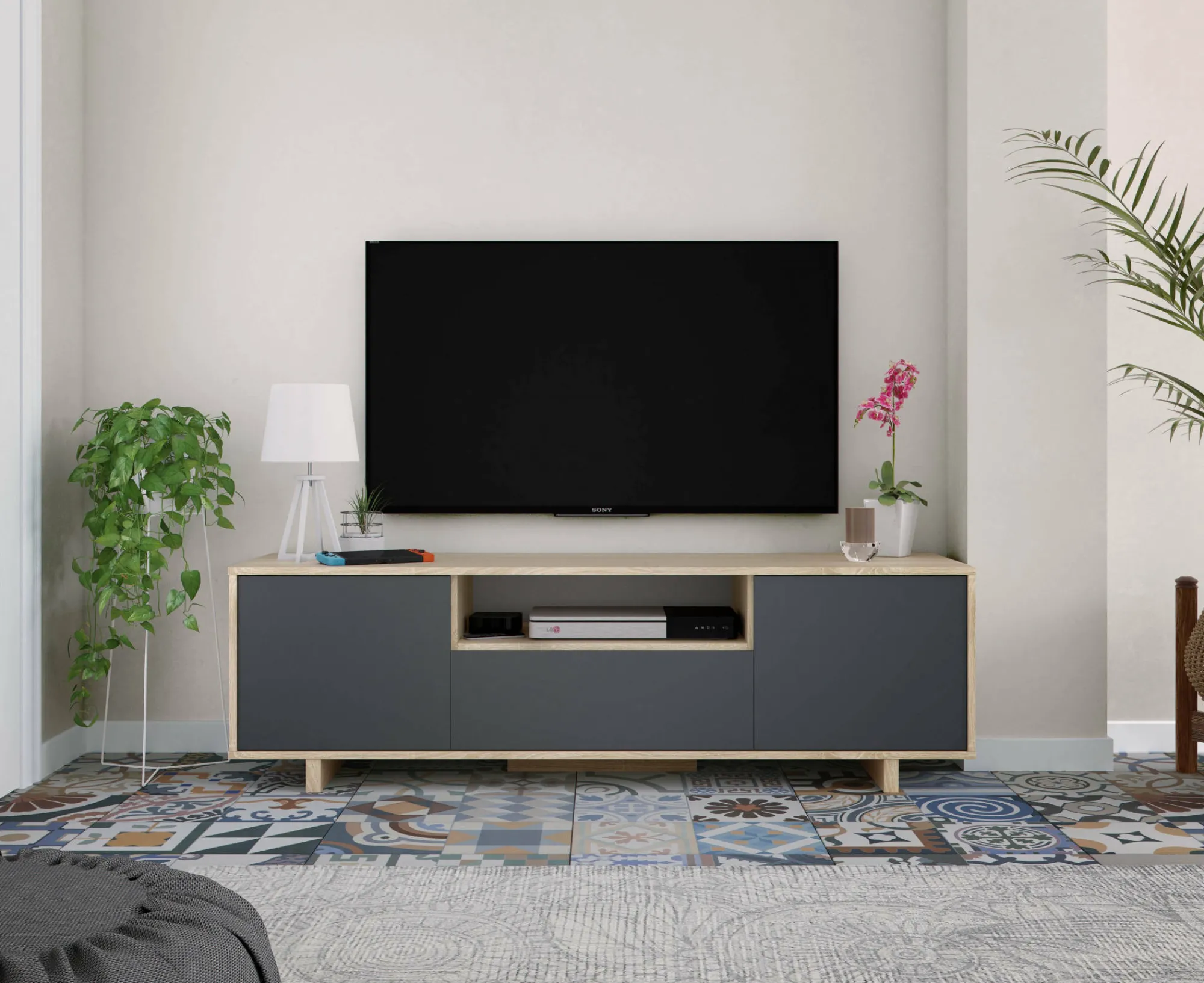 Mobile porta TV Andalusia, 150x41h46 cm,<Dmora Clearance