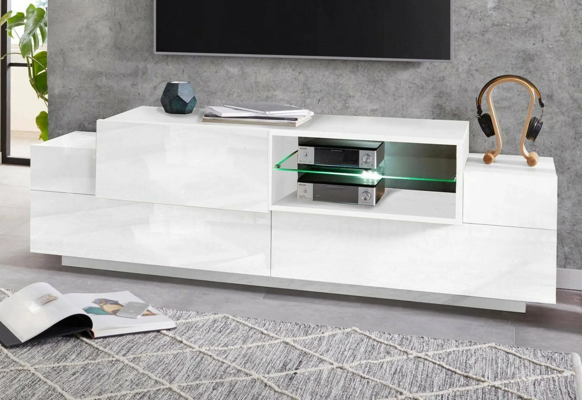 Mobile porta TV Andris, cm 160x45h51,<Dmora Cheap