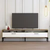 Mobile porta TV Angiari, 47x35h180 cm, Noce e Bianco<Dmora Clearance