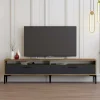Mobile porta TV Angiari, 180x47h35 cm, Noce e Antracite<Dmora Discount