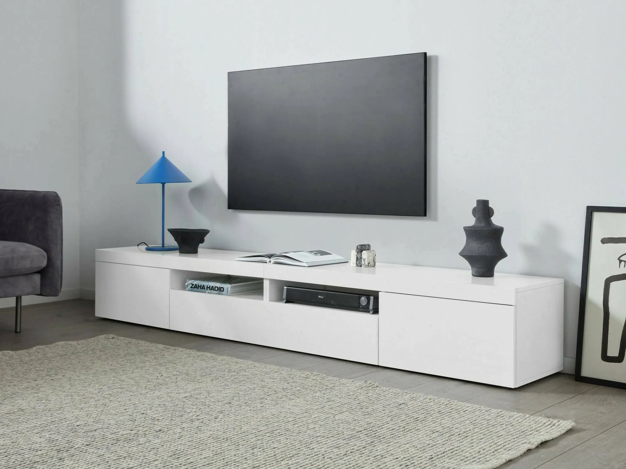Mobile porta TV Animali, 240x40h35 cm, lucido<Dmora Best Sale