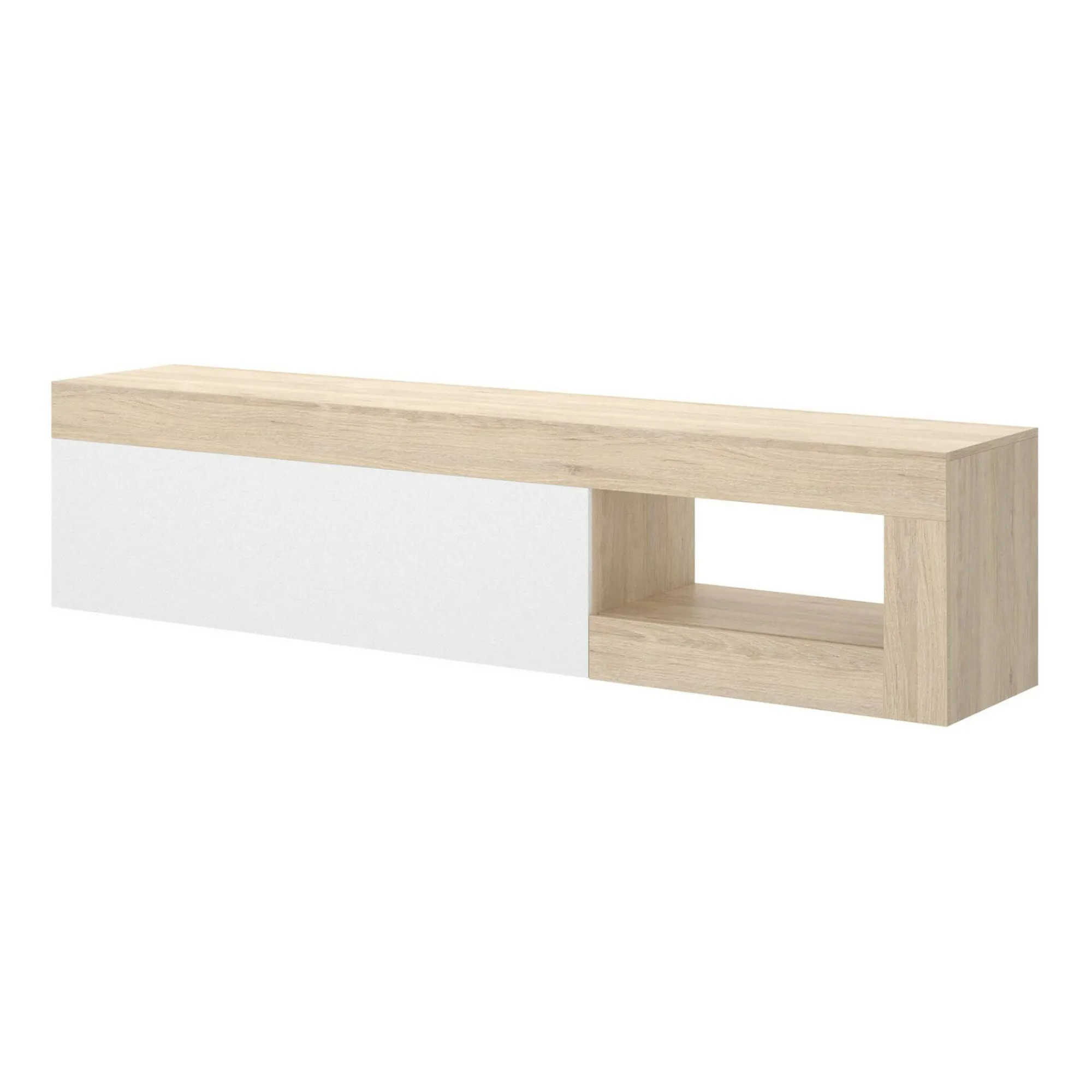 Mobile porta TV Animeli, 204x42h48 cm, Rovere e Bianco<Dmora Outlet