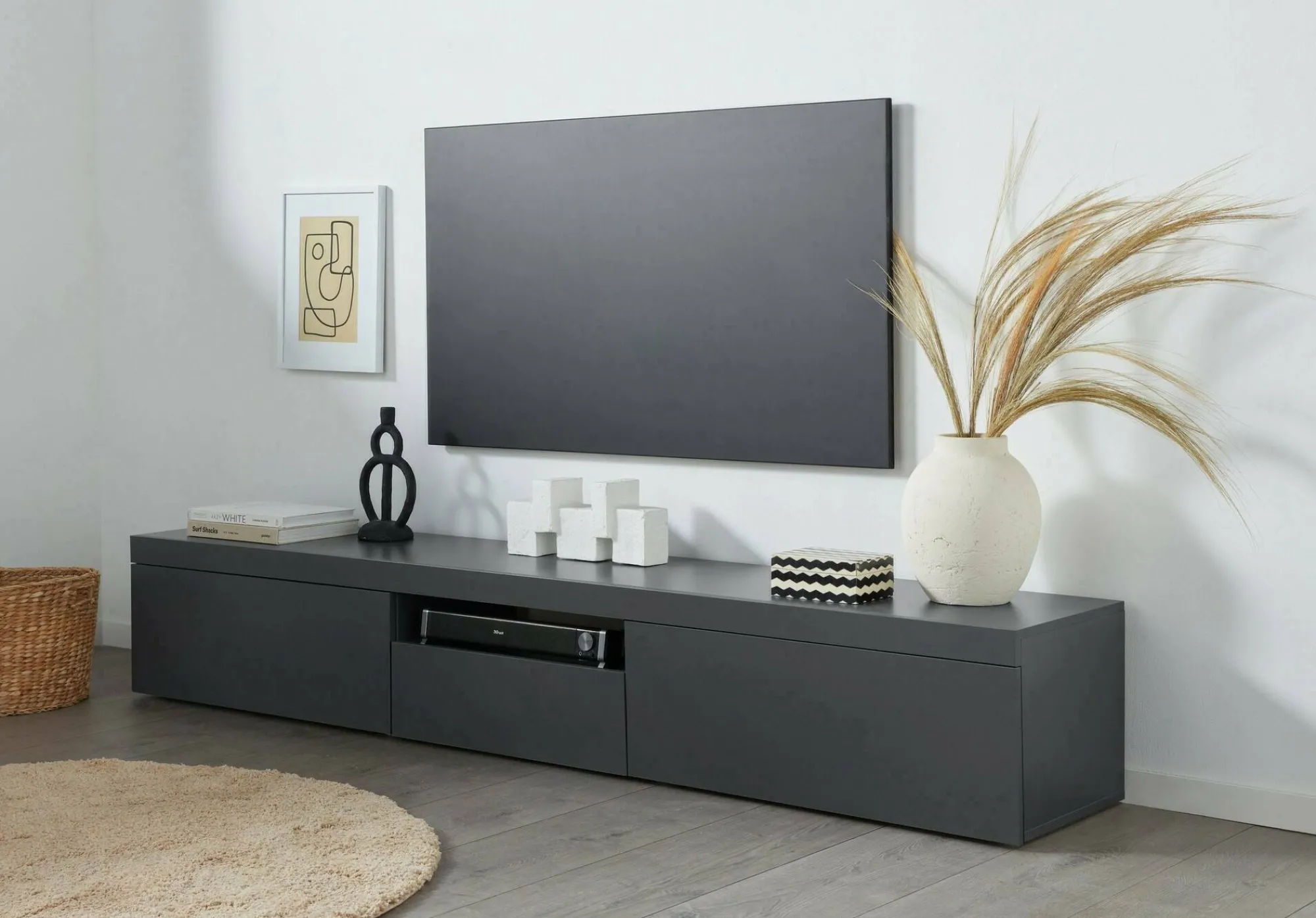 Mobile porta TV Annett, 220x40h35 cm,<Dmora Outlet