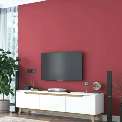 Mobile porta TV Apatite, 180x35h49 cm, Bianco e Noce<Dmora Clearance