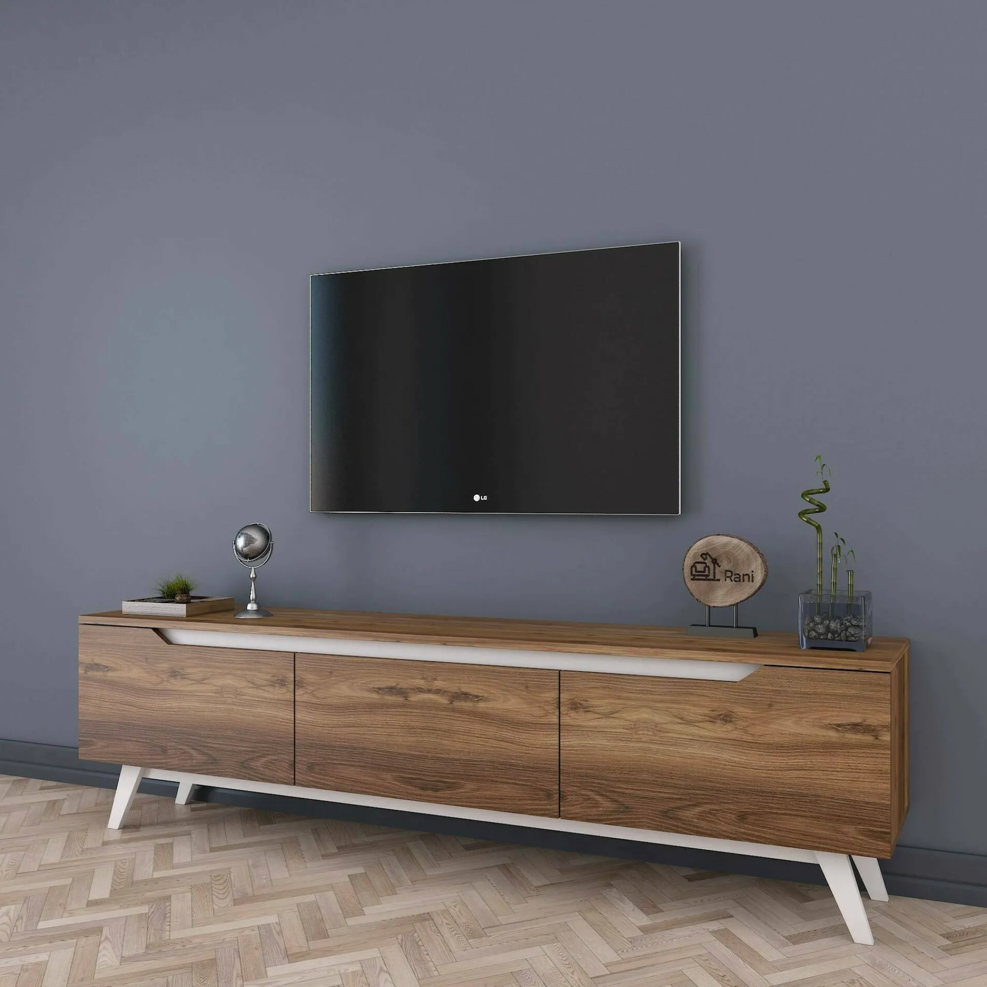 Mobile porta TV Apatite, 180x35h49 cm, Noce e Bianco<Dmora Flash Sale