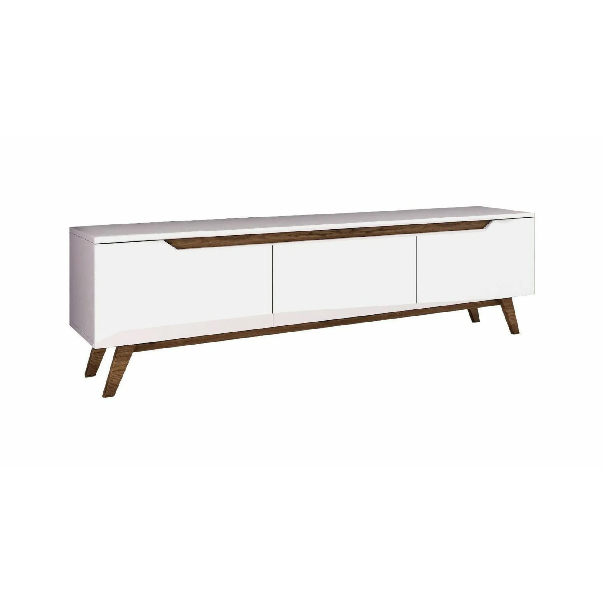 Mobile porta TV Apatite, 180x35h49 cm, Bianco e Noce<Dmora Best