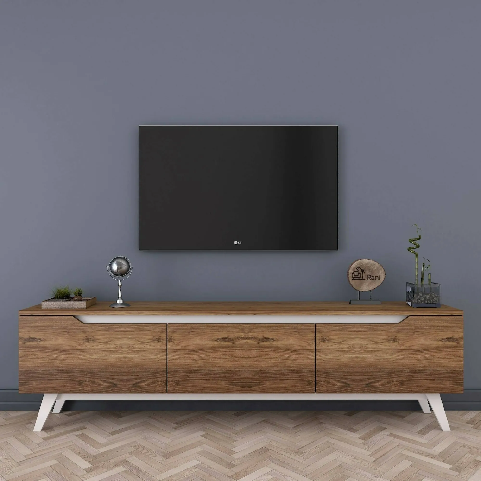 Mobile porta TV Apatite, 180x35h49 cm, Noce e Bianco<Dmora Flash Sale