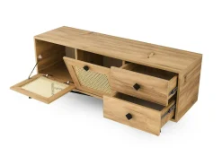 Mobile porta TV Apollinare, Quercia e Nero, 140x40h60 cm<Dmora Store