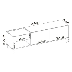 Mobile porta TV Aras, 164x39h49 cm, Rovere Nodi e Antracite<Dmora Best