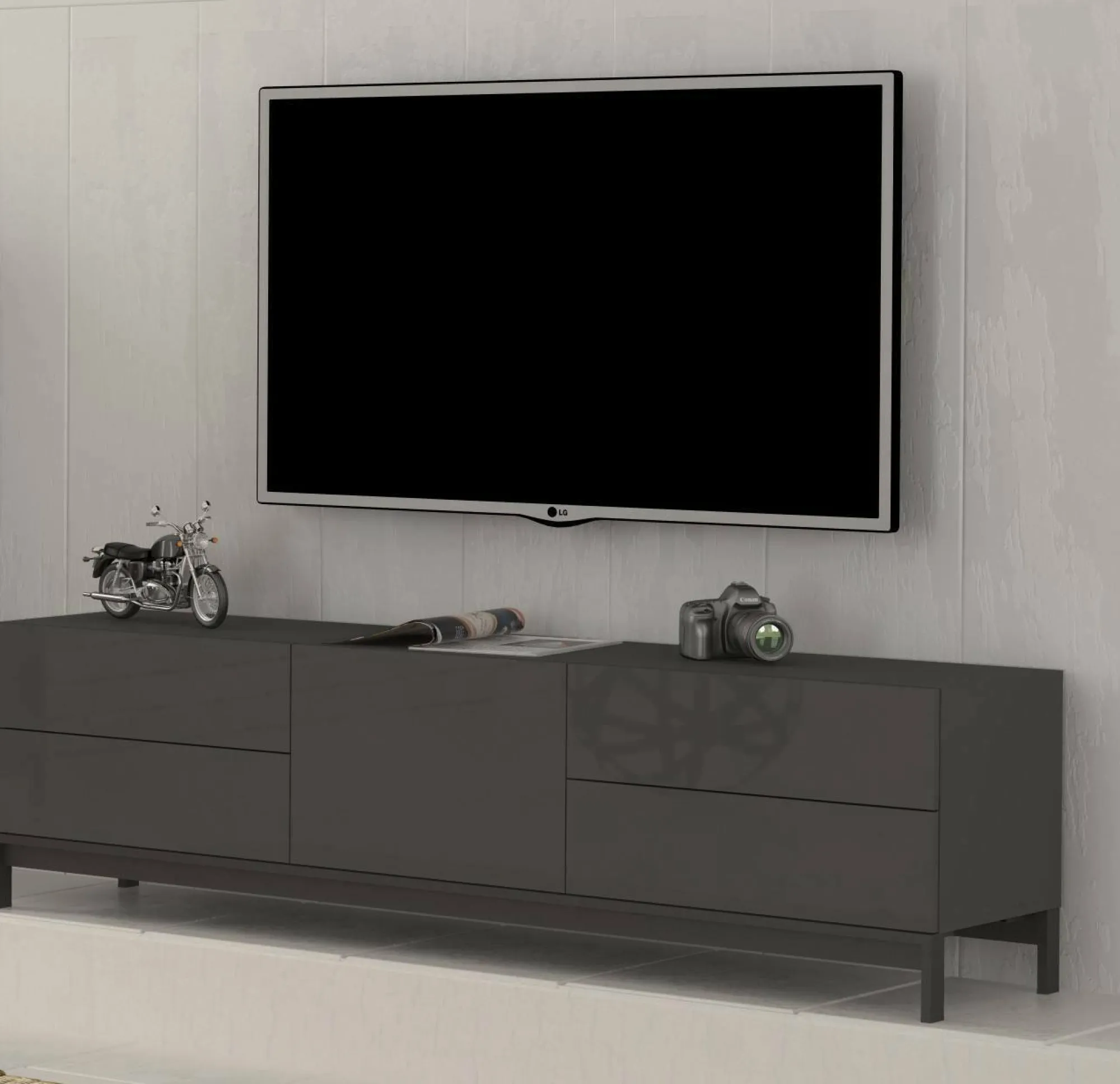 Mobile porta TV Ardesia, cm 170x40h47,<Dmora Online