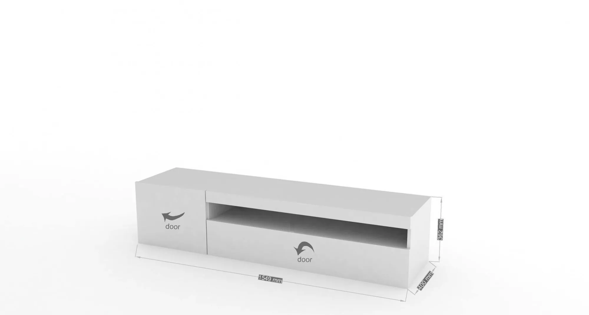 Mobile porta TV Ardy, cm 150x40h37,<Dmora Shop