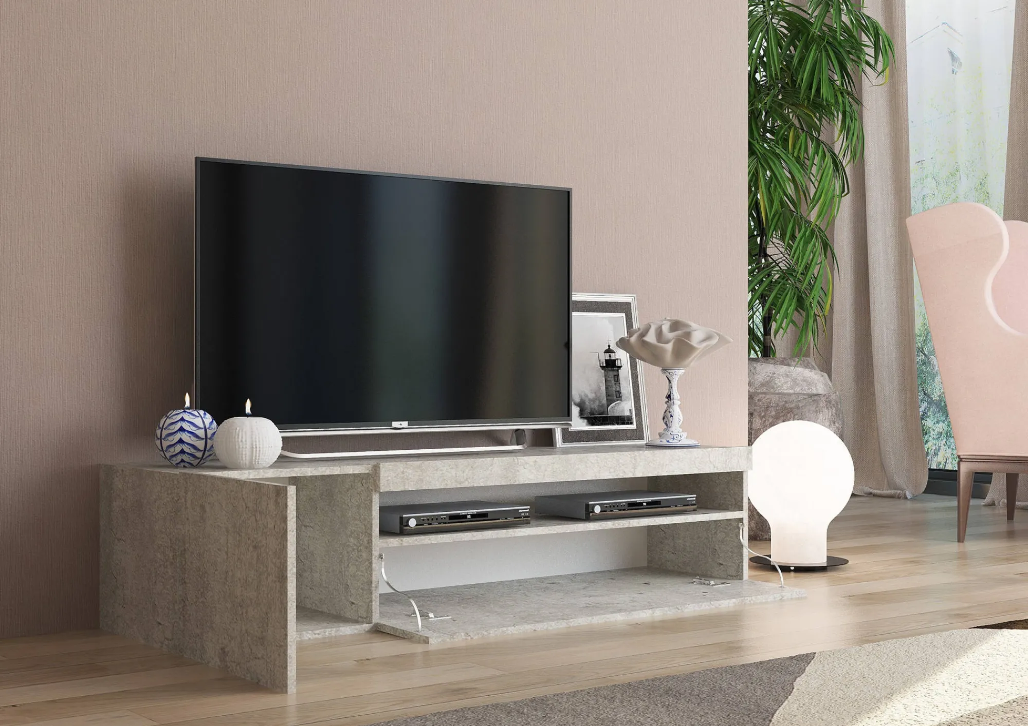 Mobile porta TV Ardy, cm 150x40h37,<Dmora Cheap