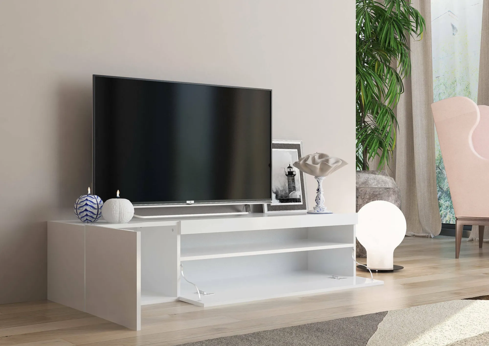 Mobile porta TV Ardy, cm 150x40h37,<Dmora Shop