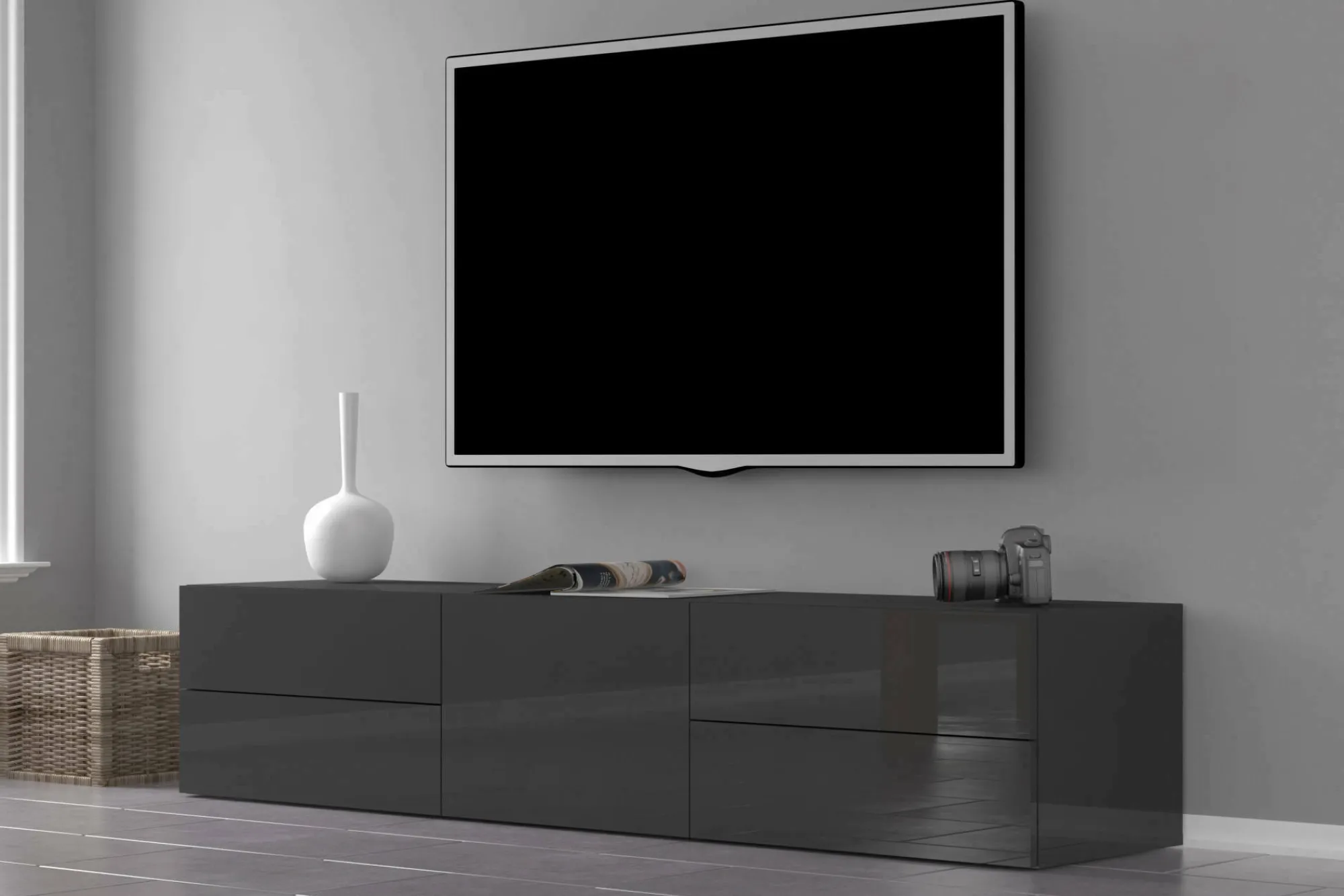 Mobile porta TV Ariad, cm 170x40h35,<Dmora Discount