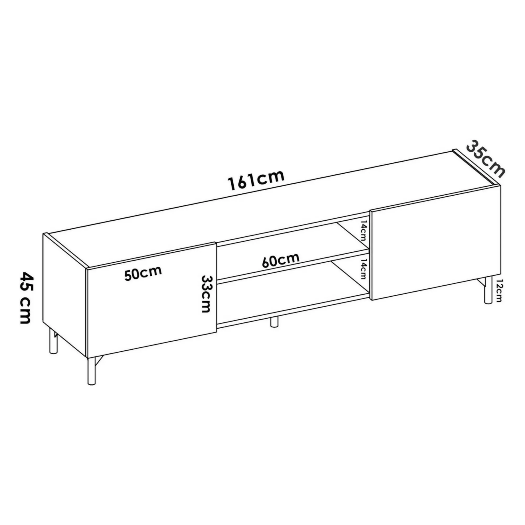 Mobile porta TV Arya, 161x35h45 cm, Rovere Nodi e Antracite<Dmora Hot