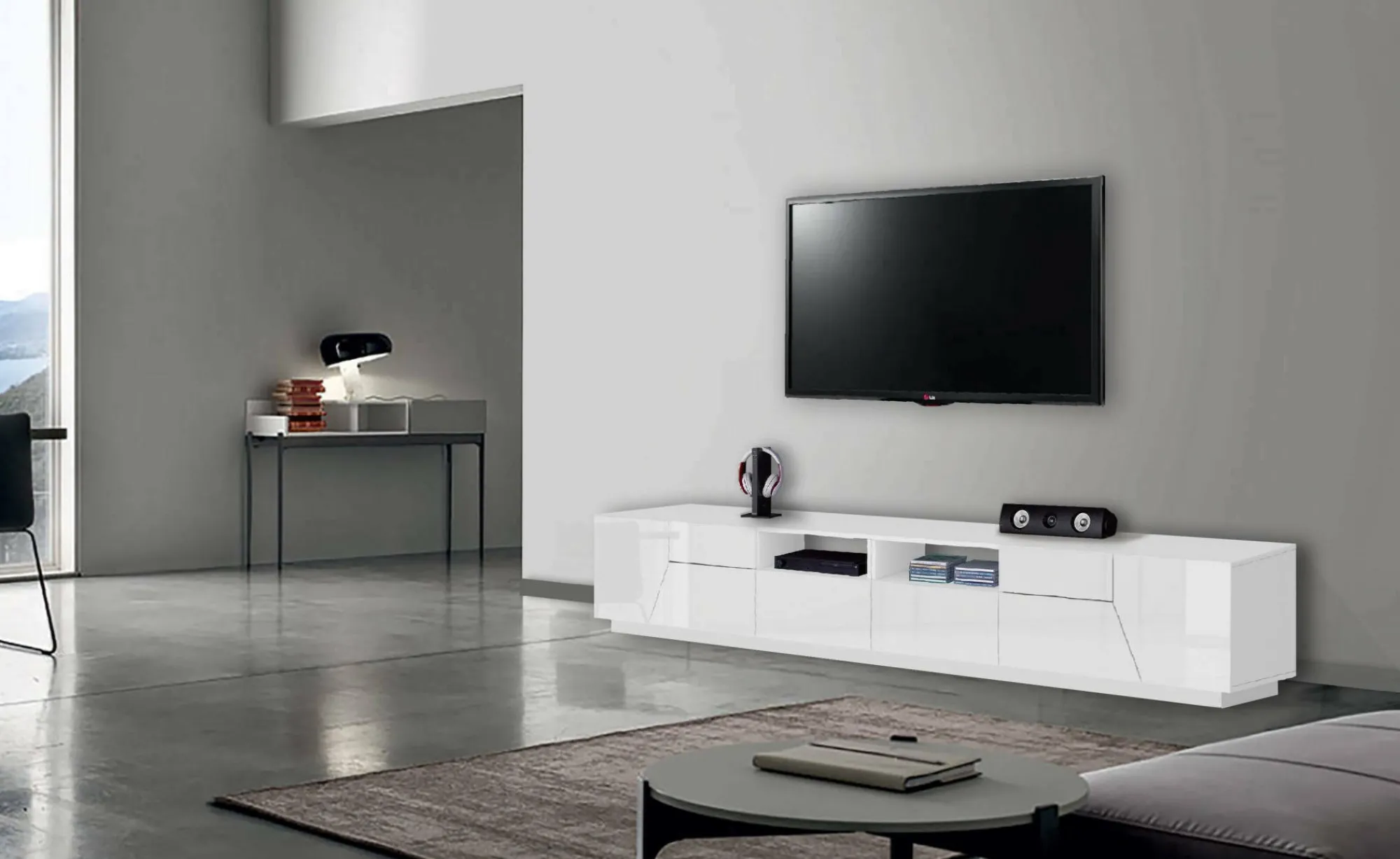Mobile porta TV Asdrubale, cm 260x43h46,<Dmora Fashion