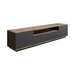 Mobile porta TV Asellina, 180x45h45 cm, Quercia e Antracite<Dmora Shop