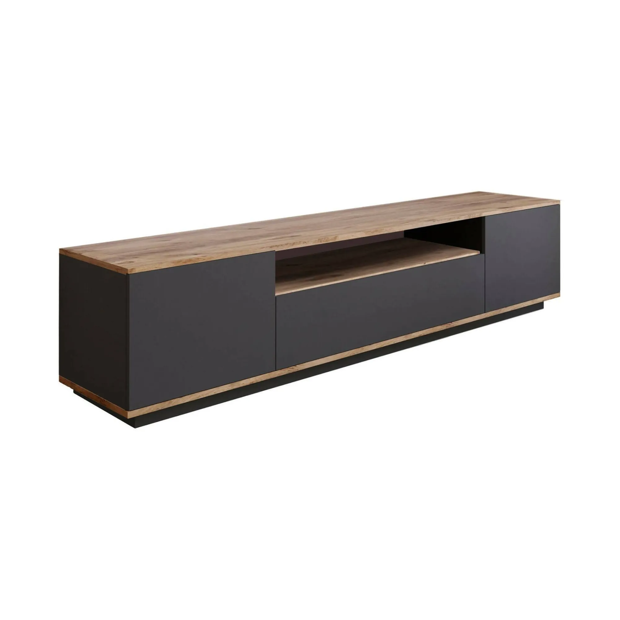 Mobile porta TV Asellina, 180x45h45 cm, Quercia e Antracite<Dmora Shop