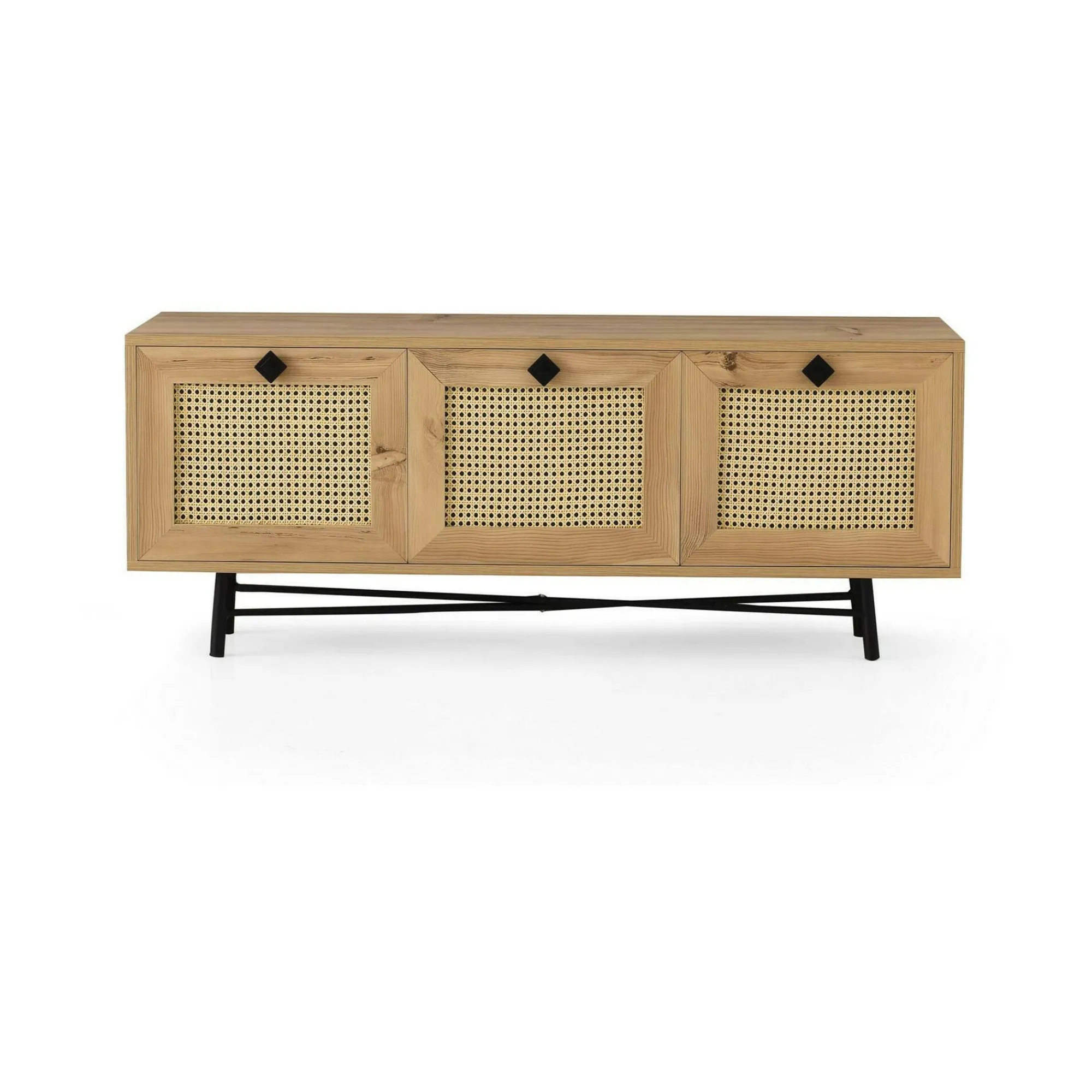 Mobile porta TV Assemini, Quercia e Nero, 140x40h60 cm<Dmora Hot