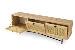 Mobile porta TV Assemini, Quercia e Nero, 180x40h60 cm<Dmora Cheap