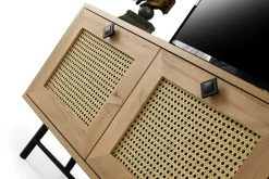 Mobile porta TV Assemini, Quercia e Nero, 140x40h60 cm<Dmora Hot
