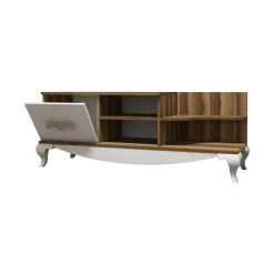 Mobile porta TV Assolo, 130x45h51 cm, Noce e Bianco<Dmora Flash Sale