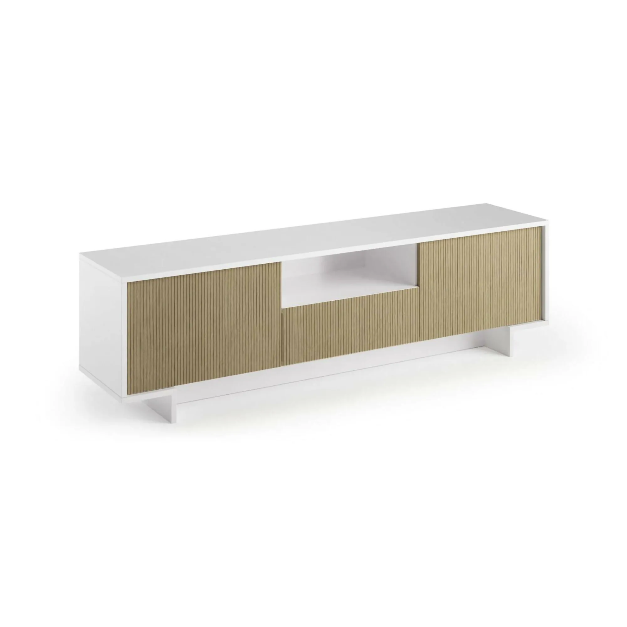 Mobile porta TV Atina, 170x42h48 cm, Bianco e Beige<Dmora Cheap