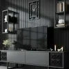Mobile porta TV Axa, 180x30h48 cm, Antracite e Nero<Dmora Hot