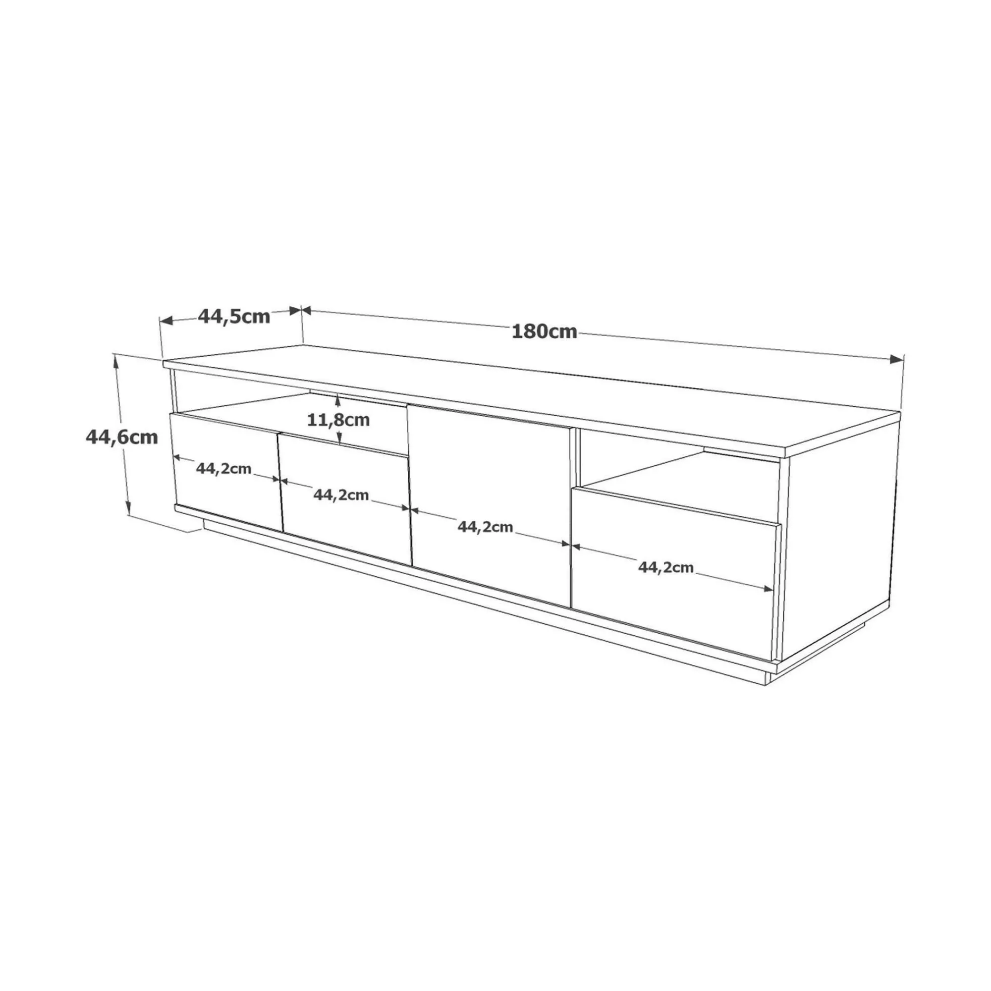 Mobile porta TV Axi, 180x45h45 cm, Quercia e Antracite<Dmora Store