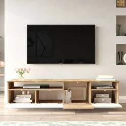 Mobile porta TV Axi, 180x45h45 cm, Quercia e Bianco<Dmora New