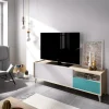 Mobile porta TV Axterix, 155x43h47 cm, Rovere e Bianco<Dmora Cheap