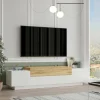 Mobile porta TV Baiano, 160x37h39 cm, Quercia e Bianco<Dmora Sale