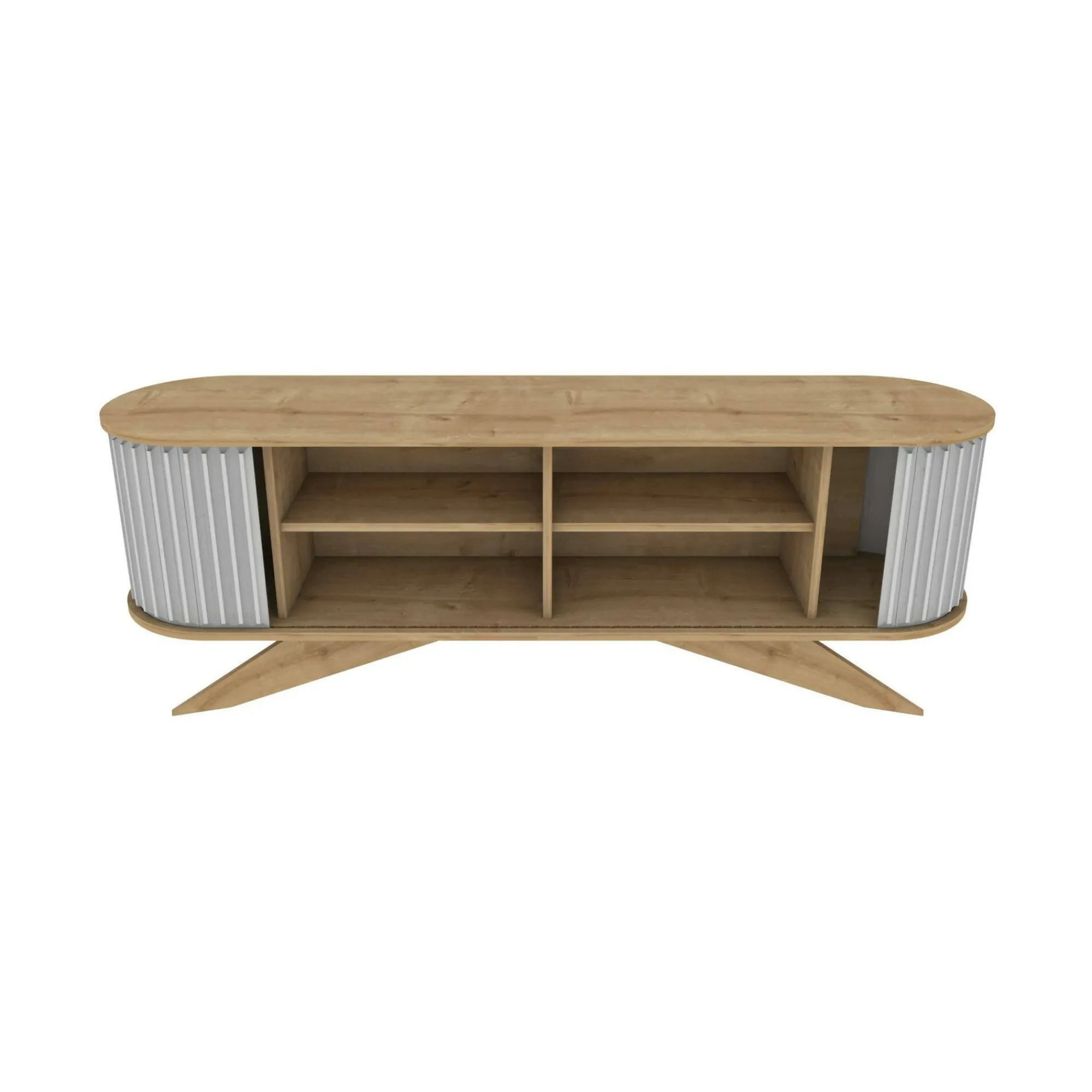 Mobile porta TV Bailu, 180x43h60 cm, Quercia e Bianco<Dmora Shop
