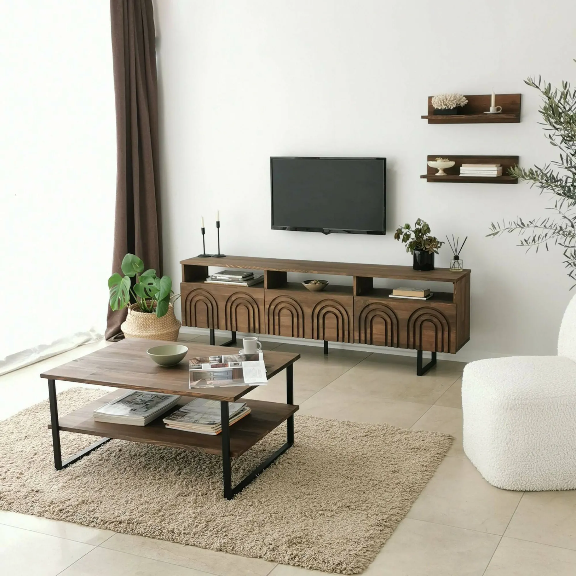 Mobile porta TV Barbania, 170x30h40 cm,<Dmora Store